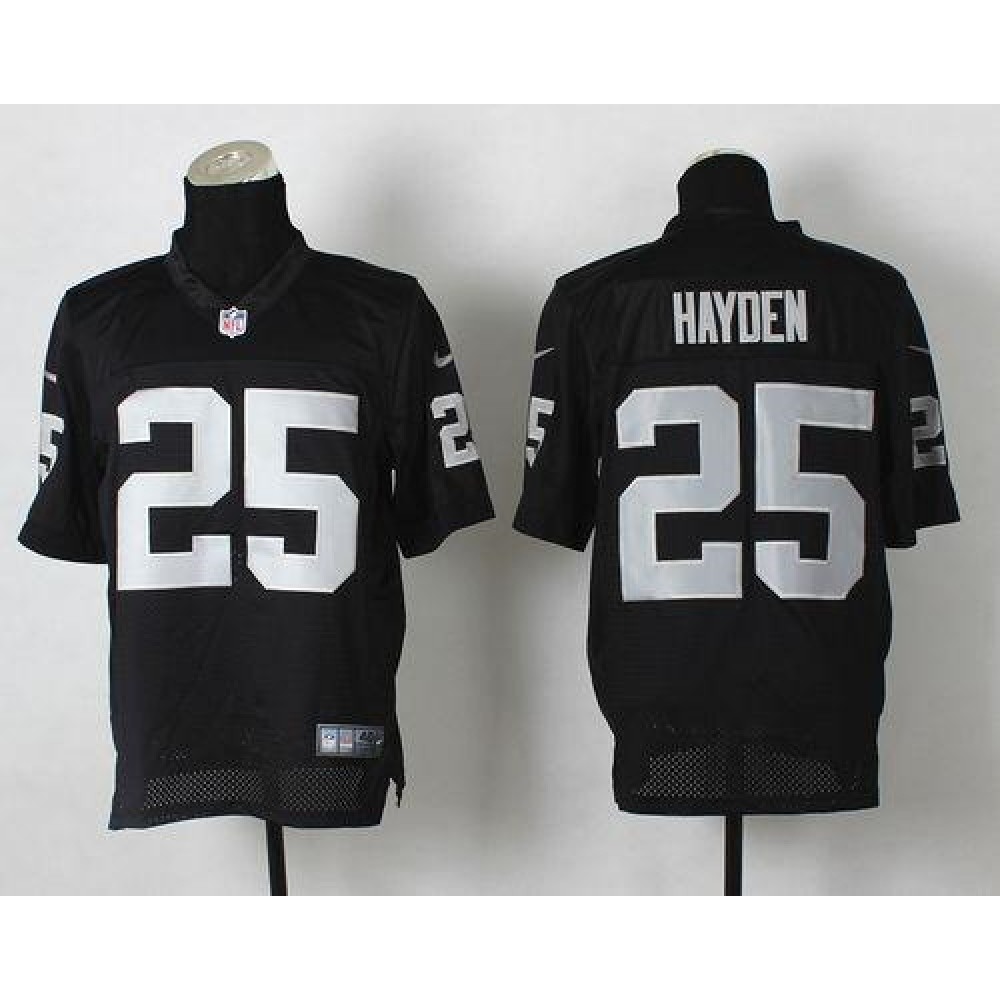Raiders #25 D.J. Hayden Black Team Color Men's Stitched NFL Elite Jersey