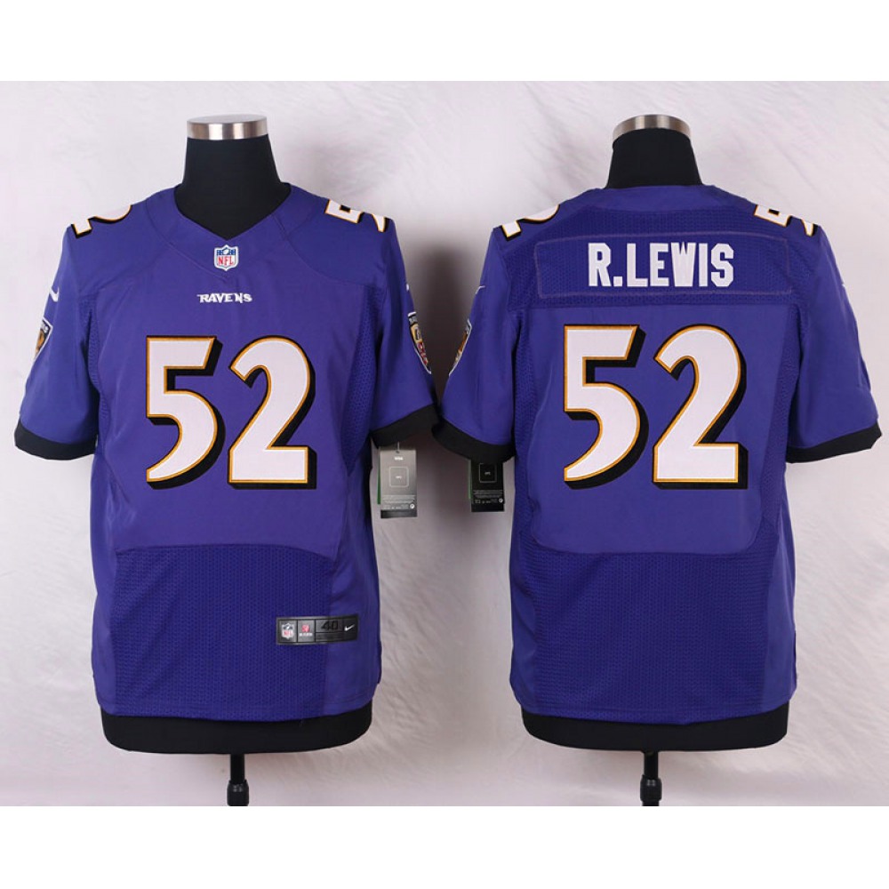 Ravens #52 Ray Lewis Purple Team Color Men's Stitched NFL New Elite Jersey