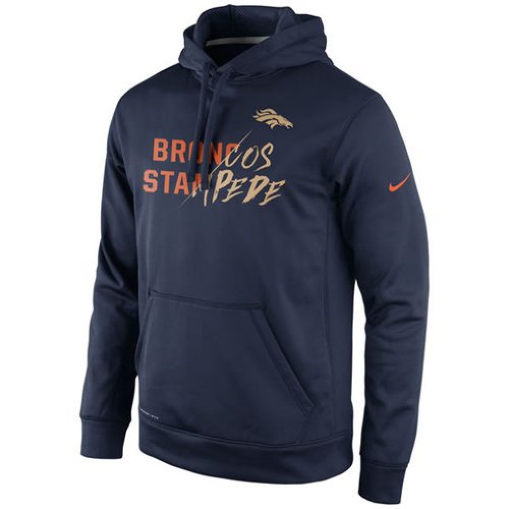 Denver BroncosGold Collection KO Pullover Performance Hoodie Navy