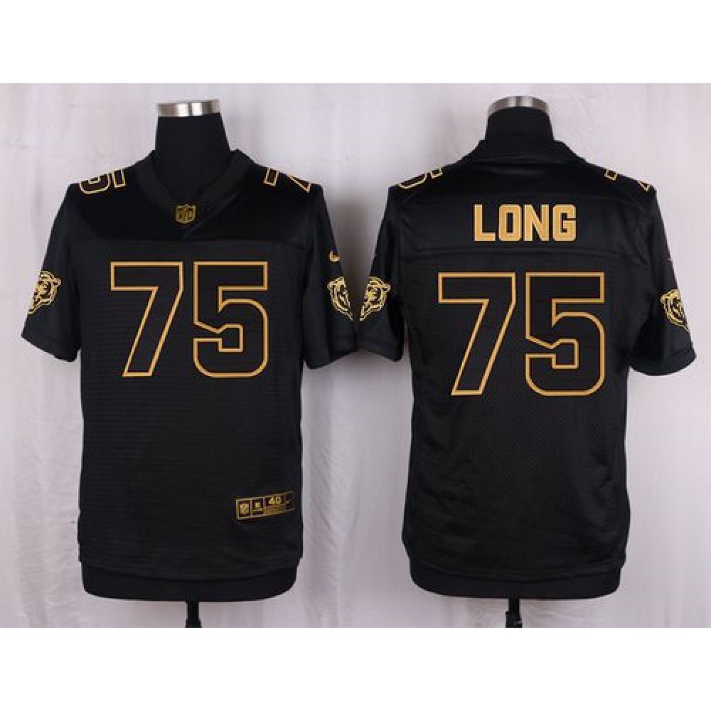 Bears #75 Kyle Long Black Men's Stitched NFL Elite Pro Line Gold Collection Jersey