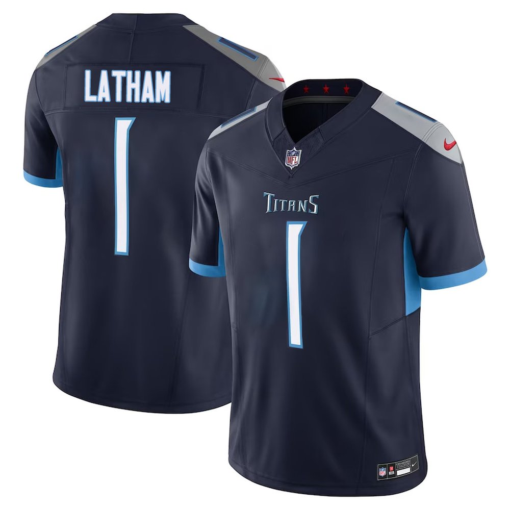 Men's Tennessee Titans JC LathamNavy 2024 NFL Draft First Round Pick Player F.U.S.E. Vapor Untouchable Limited Stitched Football Jersey