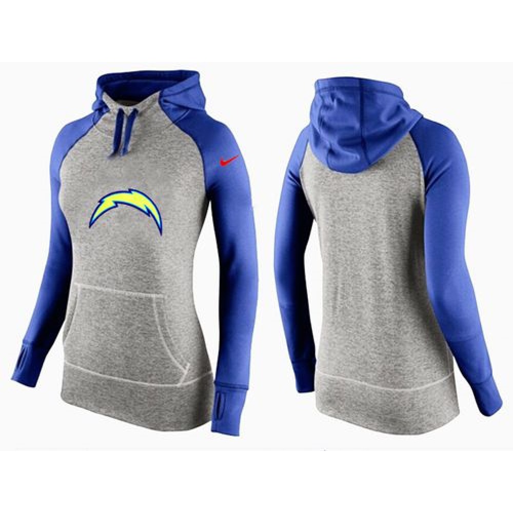 Women'sSan Diego Chargers Performance Hoodie Grey & Blue_2