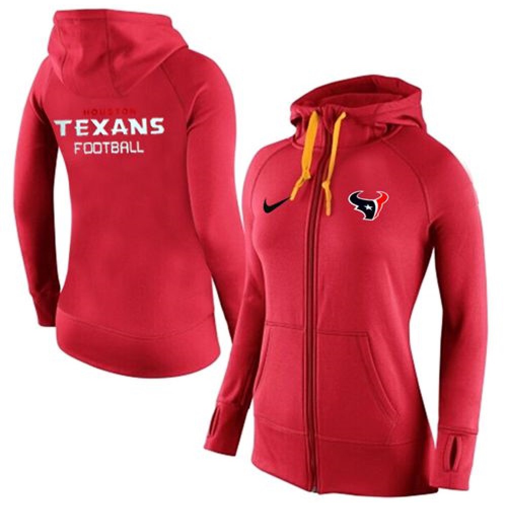 Women'sHouston Texans Full-Zip Performance Hoodie Red