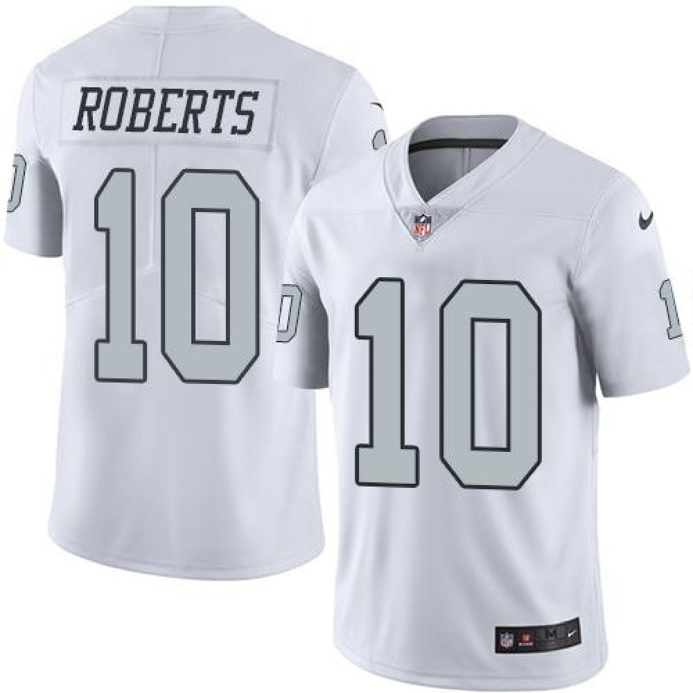 Raiders #10 Seth Roberts White Men's Stitched NFL Limited Rush Jersey