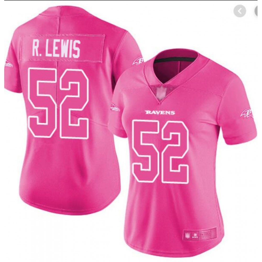 Women's Baltimore Ravens#52 Ray Lewis Pink Vapor Untouchable Limited Stitched NFL Jersey(Run Small)