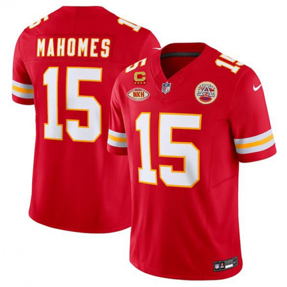 Men's Kansas City Chiefs #15 Patrick Mahomes Red 2024 F.U.S.E. With 