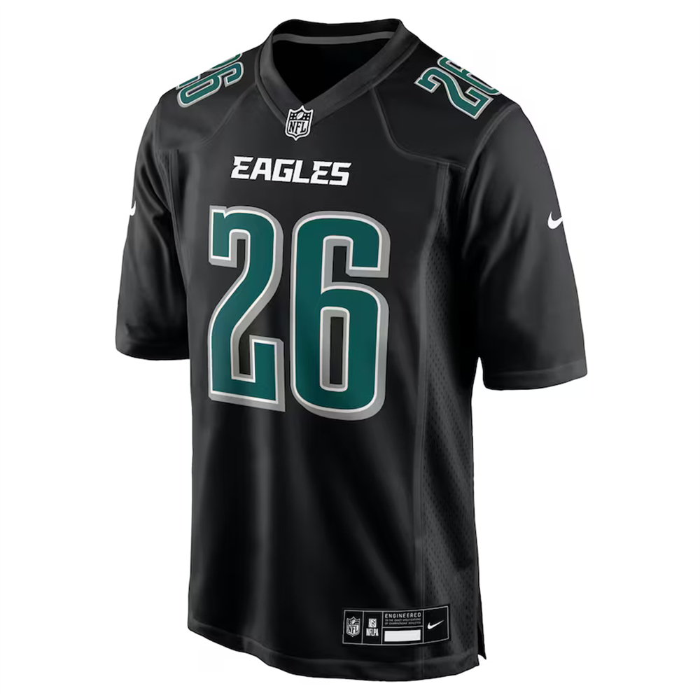 🔥Combo Sale - Philadelphia Eagles Saquon Barkley Nike Carbon Black Fashion Game Jersey & Air Force 1 Low Team Sneakers