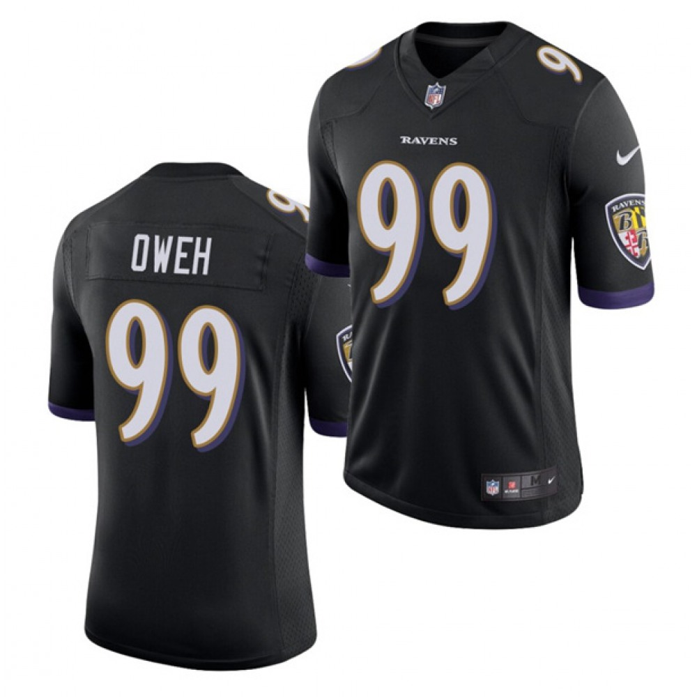 Men's Baltimore Ravens #99 Jayson Oweh Black 2021 Vapor Untouchable Limited Stitched Jersey