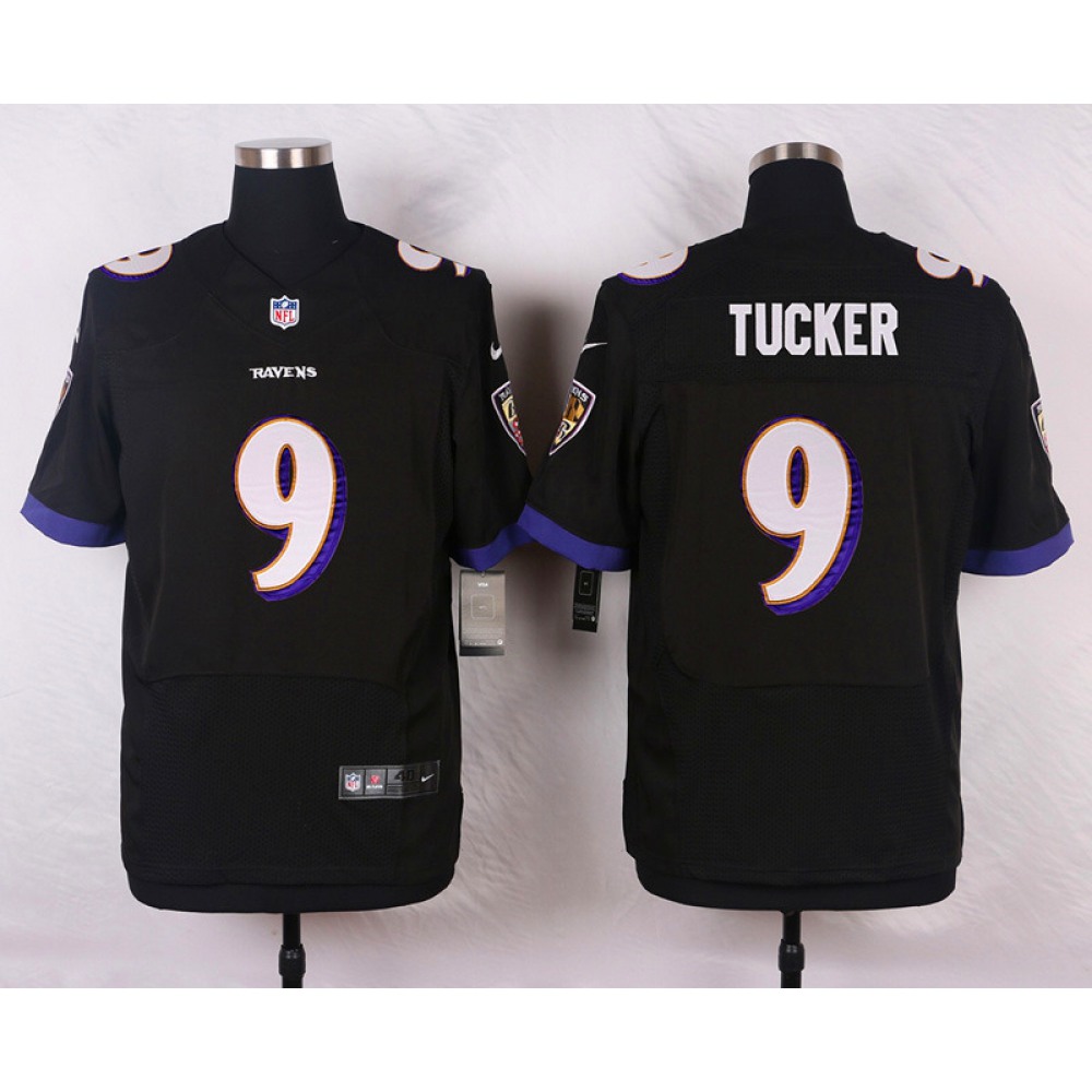 Ravens #9 Justin Tucker Black Men's Stitched NFL New Elite Jersey