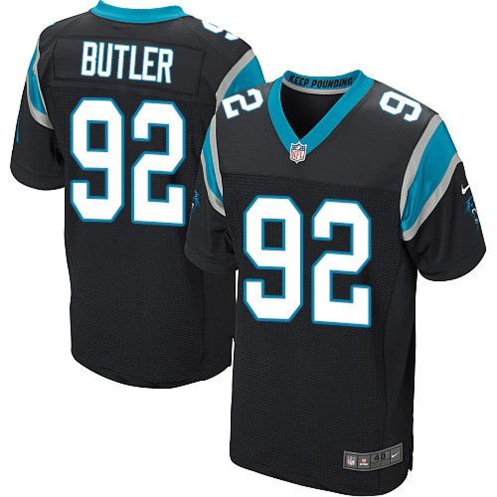 Panthers #92 Vernon Butler Black Team Color Men's Stitched NFL Elite Jersey