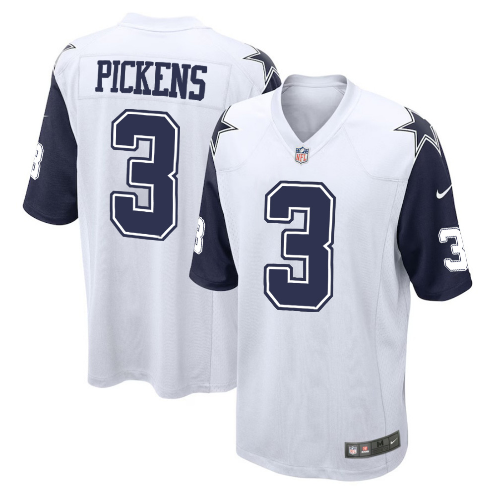 🔥Combo Sale - Dallas Cowboys George Pickens Nike White Alternate Game Jersey & New Era Navy Main 9FIFTY Adjustable Hat