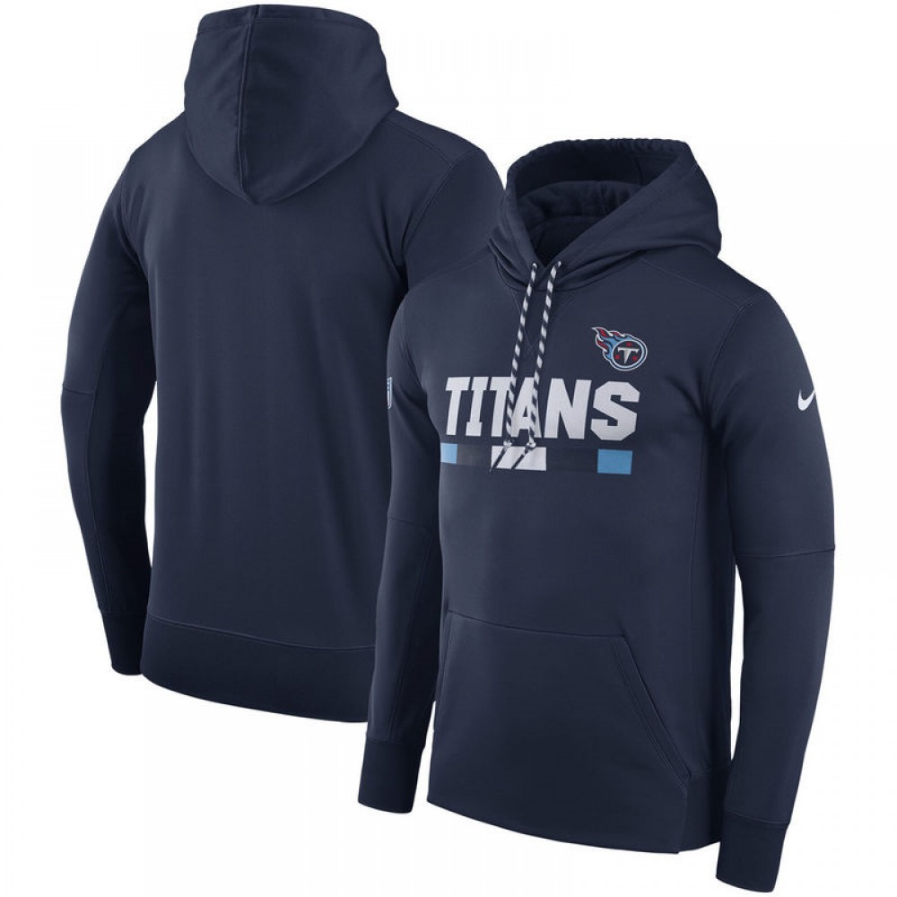 Men's Tennessee TitansNavy Sideline Team Name Performance Pullover Hoodie