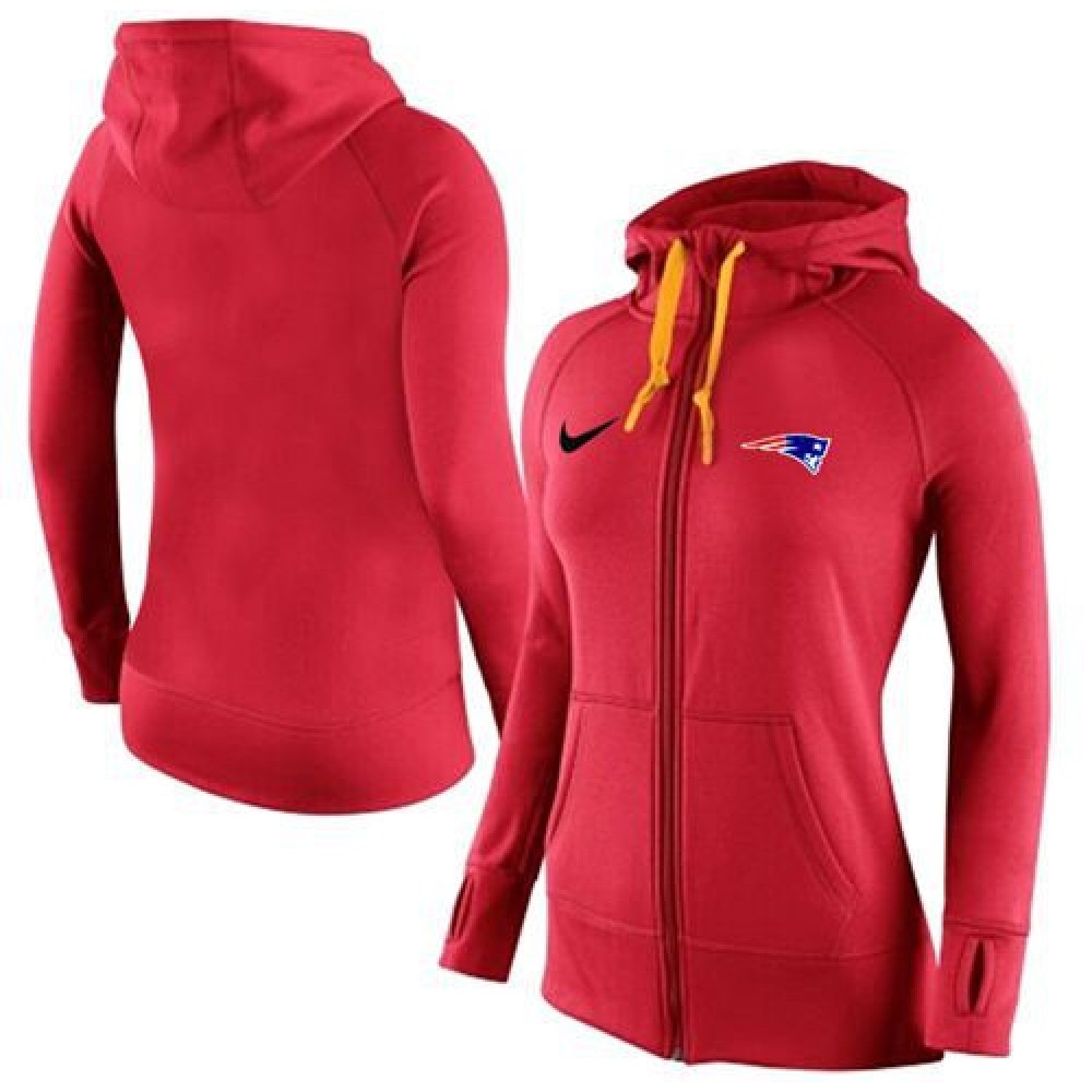 Women'sNew England Patriots Full-Zip Performance Hoodie Red