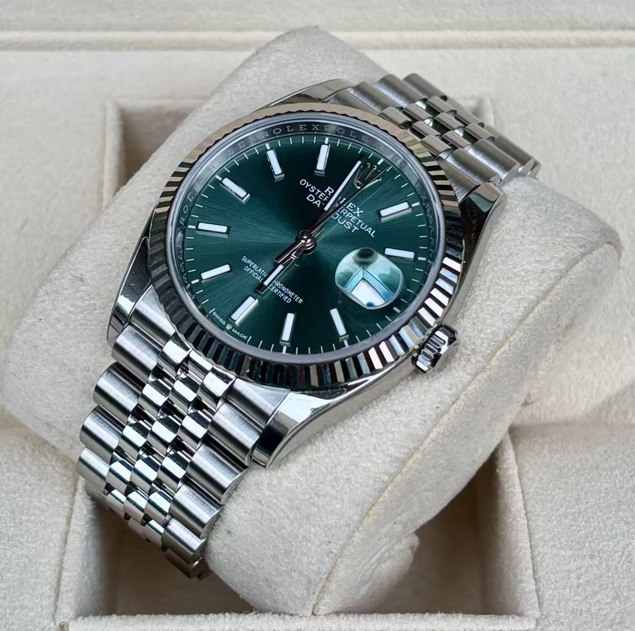 Rolex Datejust 36mm Super CloneSwiss Replica Watch Mint Green DialRef 126234 3235 Swiss Movement