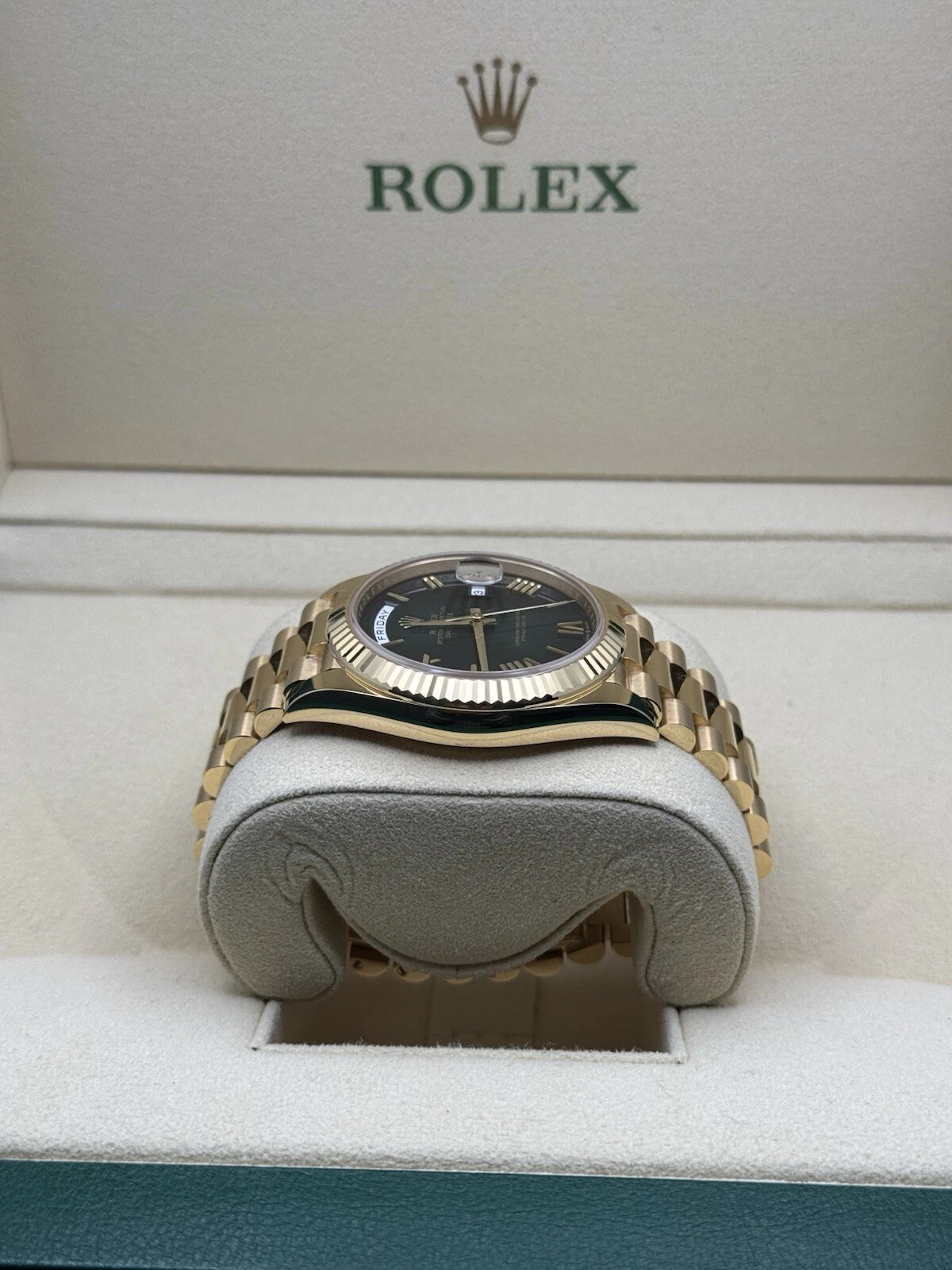 Rolex Day-Date Super Clone Swiss Replica Watch Ref M228238-0069 Olive Green Dial 3255 Swiss Movement