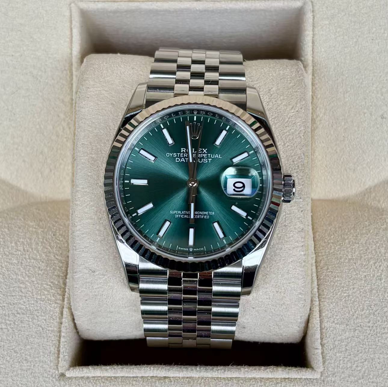 Rolex Datejust 36mm Super CloneSwiss Replica Watch Mint Green DialRef 126234 3235 Swiss Movement