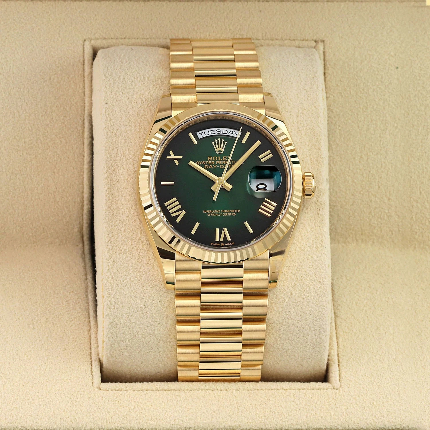Rolex Day-Date Super Clone Swiss Replica Watch Ref M228238-0069 Olive Green Dial 3255 Swiss Movement