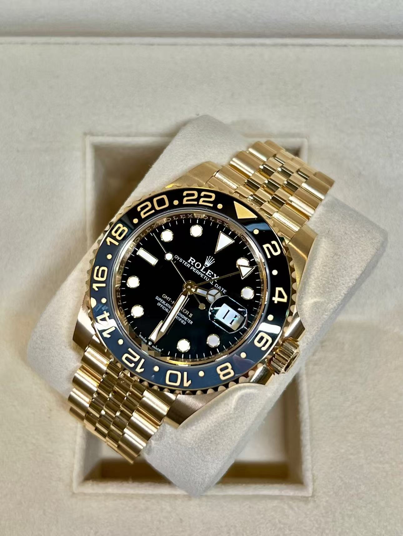 RolexGMT Master ll 2023 18kGold Jubilee Bracelet SuperClone Swiss Replica Watch Ref 126718GRNR 3285 Swiss Movement
