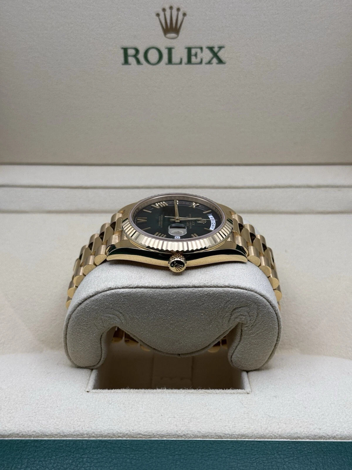 Rolex Day-Date Super Clone Swiss Replica Watch Ref M228238-0069 Olive Green Dial 3255 Swiss Movement
