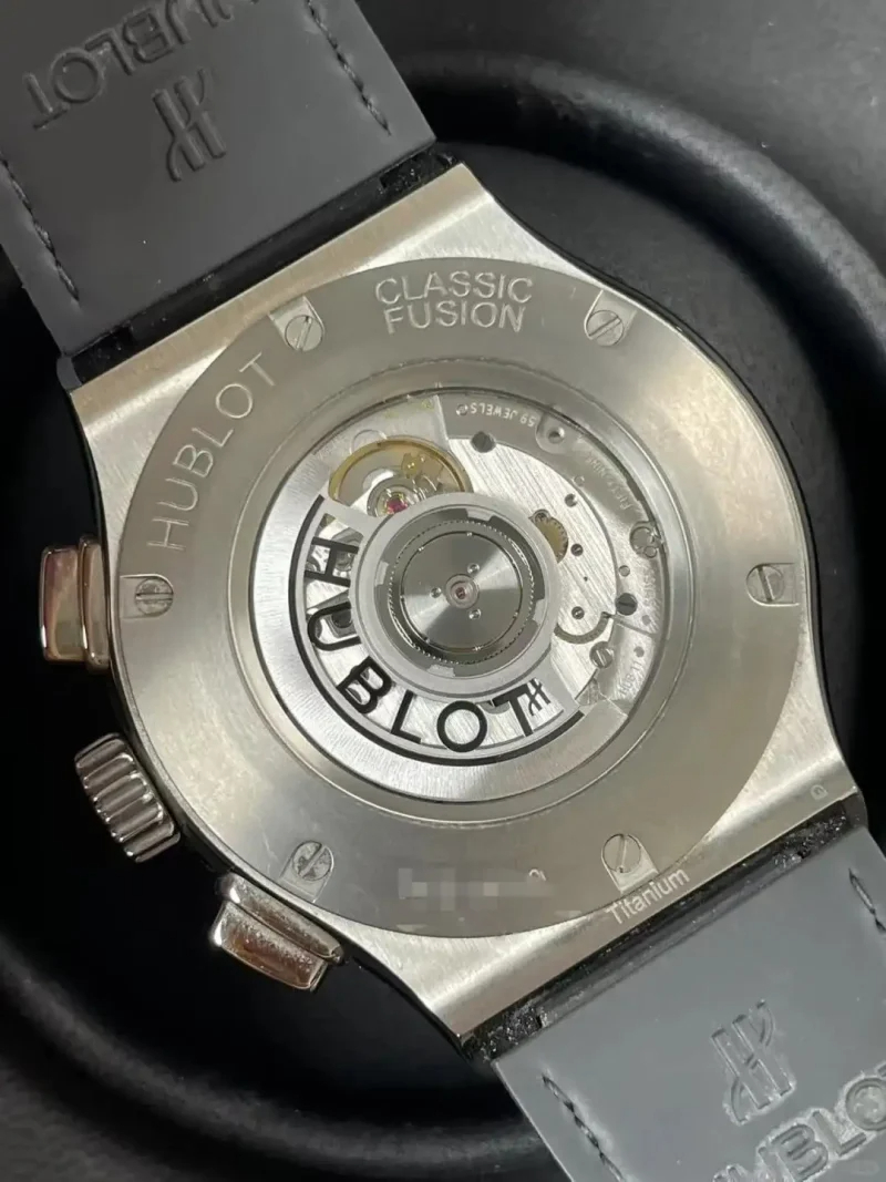 Hublot Classic Fusion Ref. 541.NX.8970.LR Super Clone Watch – Titanium Green Dial Chronograph Leather Strap Fake Replica