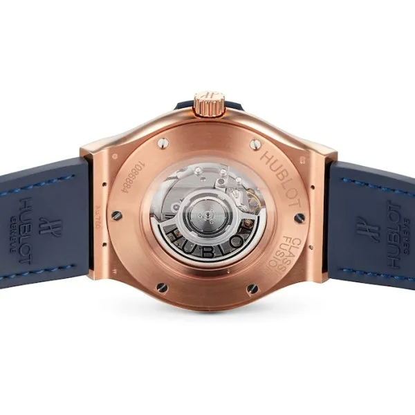 Hublot Classic Fusion Ref. 511.OX.7180.LR Super Clone Watch – King Gold Blue Dial Leather Strap Fake Replica