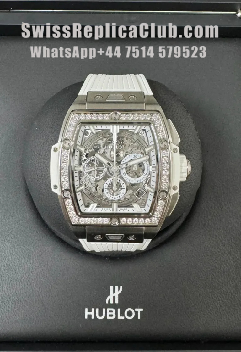 Front view of Hublot Big Bang Integral King Gold White Ceramic super clone watch