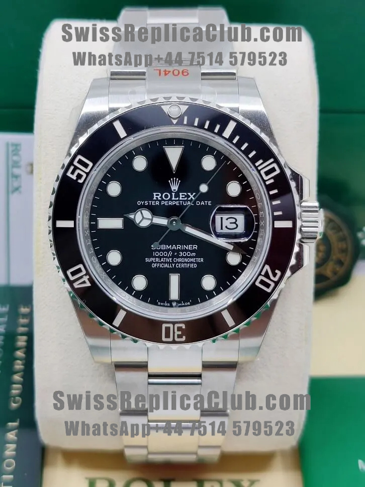Front view of Rolex Submariner No Date 124060 super clone Swiss replica watch