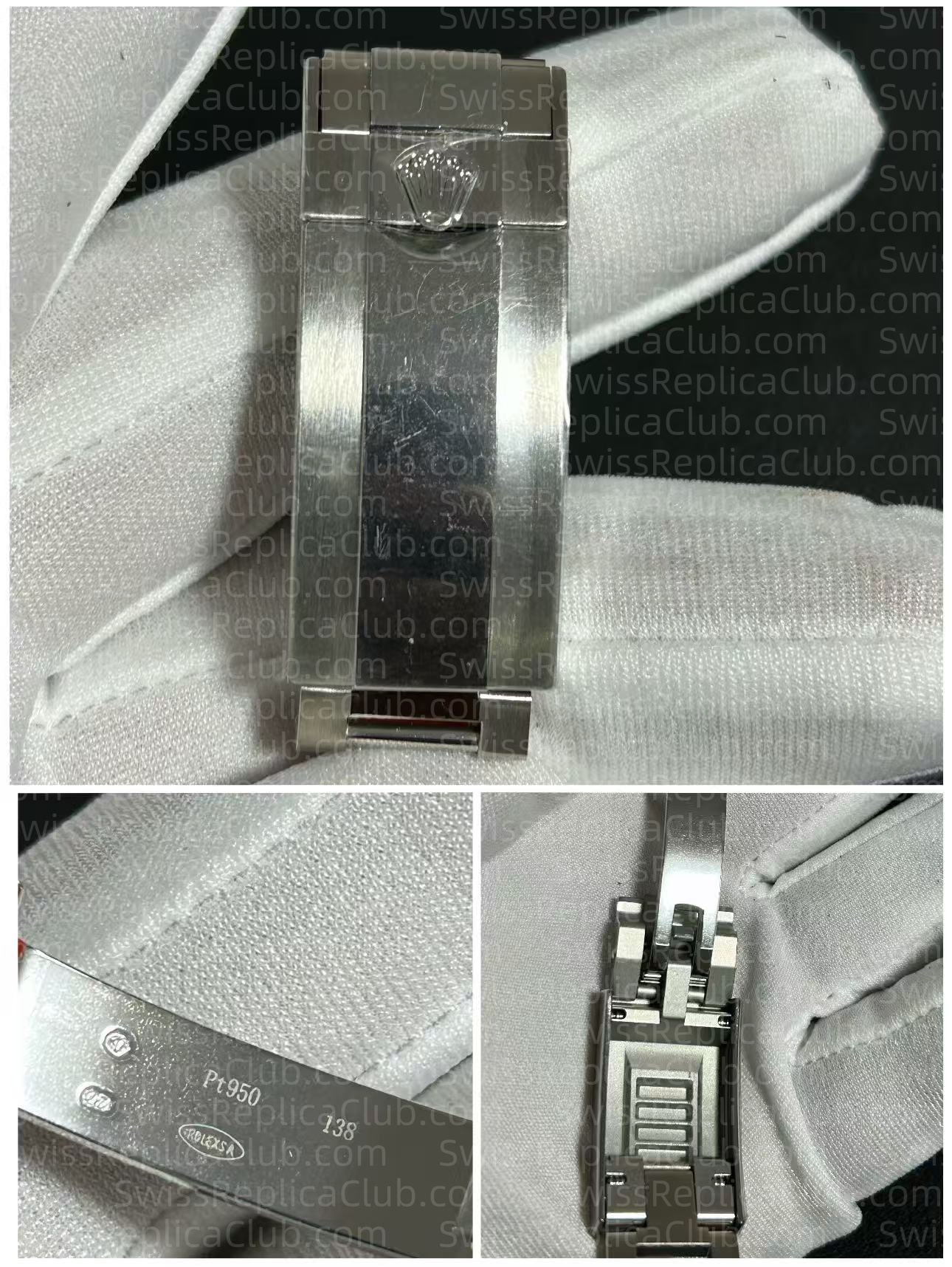 904L Stainless Steel watch bracelet close-up showing polish and finish