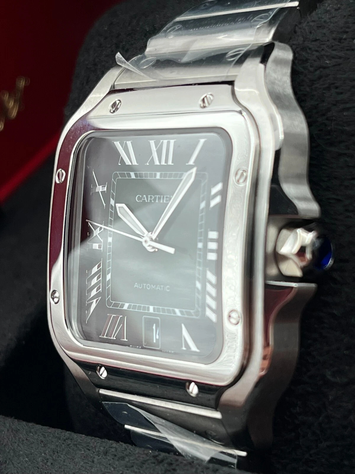 Cartier Santos Ref. WSSA0062 Super Clone Watch – Pink Dial Stainless Steel Fake Replica