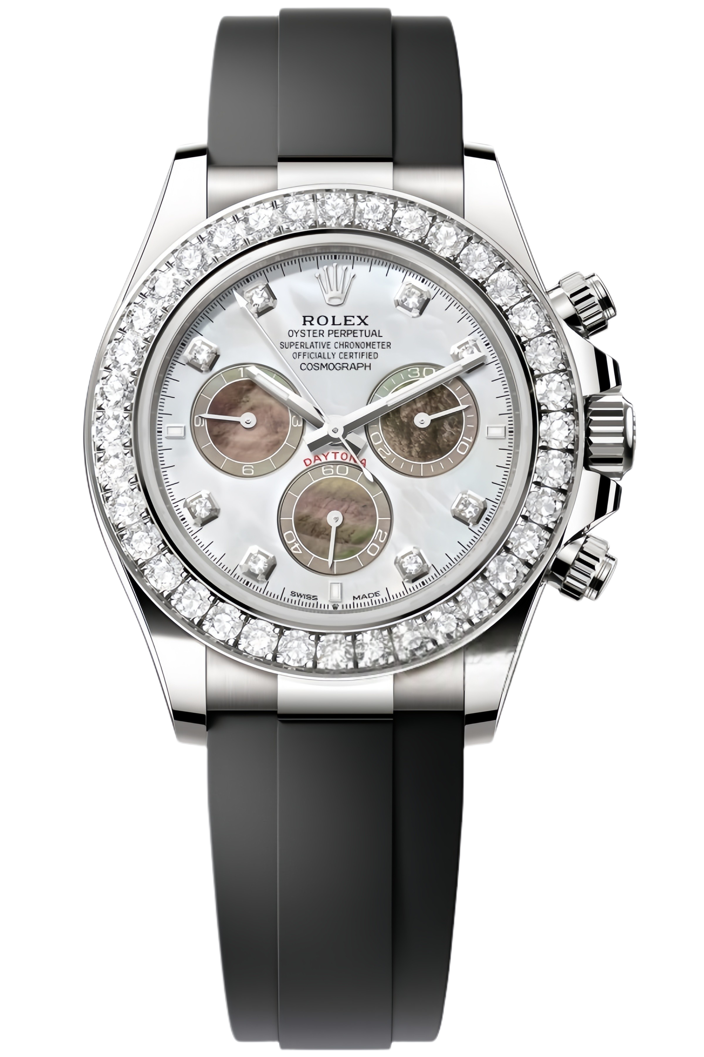Rolex Daytona Diamond Bezel & Full-Pave Dial Super Clone Swiss Replica Watch Ref M126589RBR-0001 Swiss Movement
