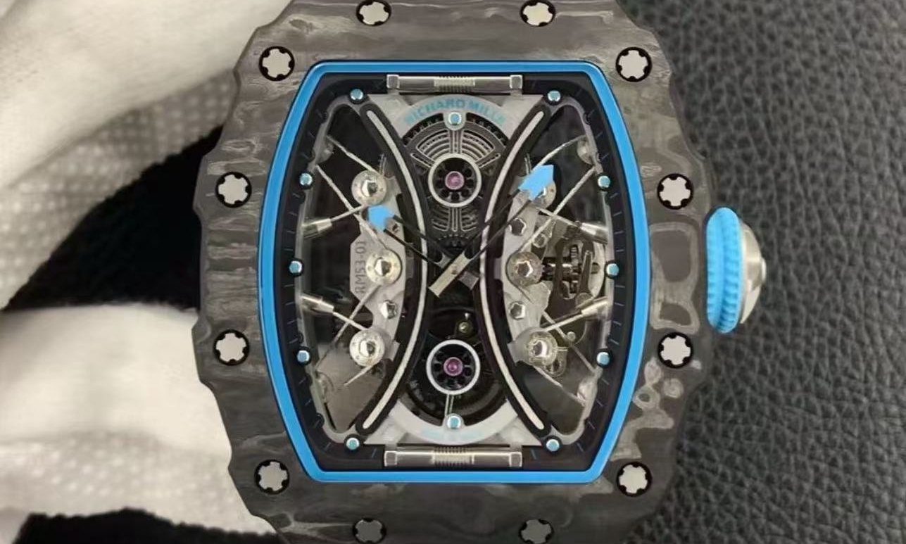 High-quality Richard Mille super clone watch close-up with carbon fiber case - SwissReplicaClub cover image