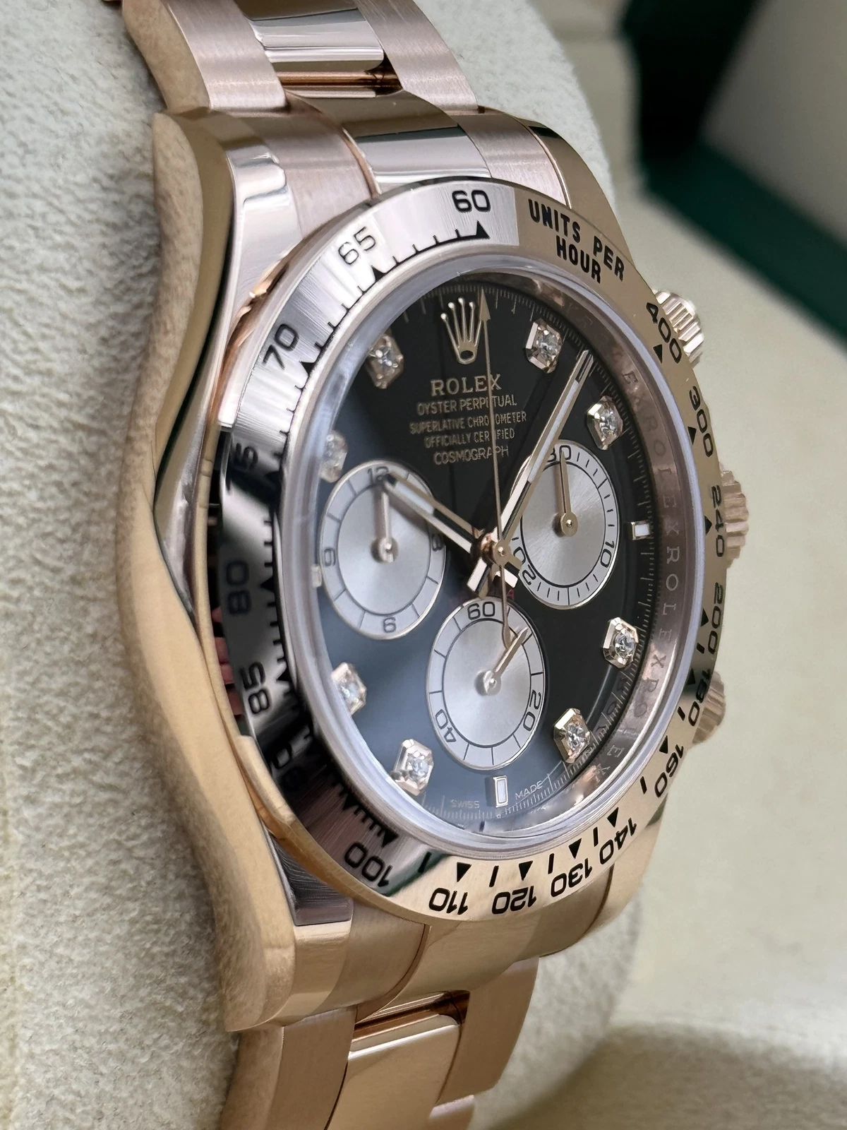 Rolex Daytona M126505-0002 Super Clone – Everose Gold 40mm Black Dial Swiss Replica