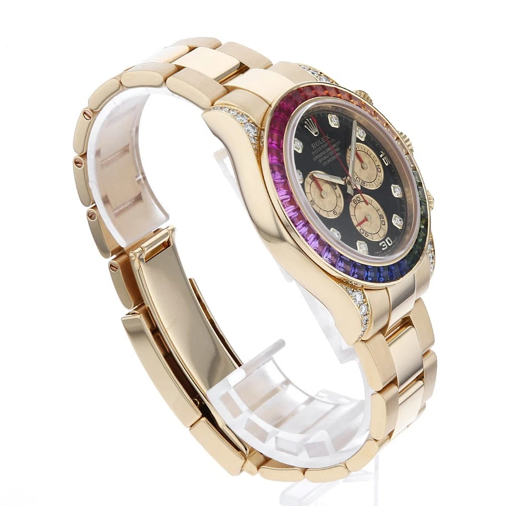 Rolex Daytona Rainbow 40mm Yellow Gold Super Clone Swiss Replica Watch Ref. 116598 RBOW