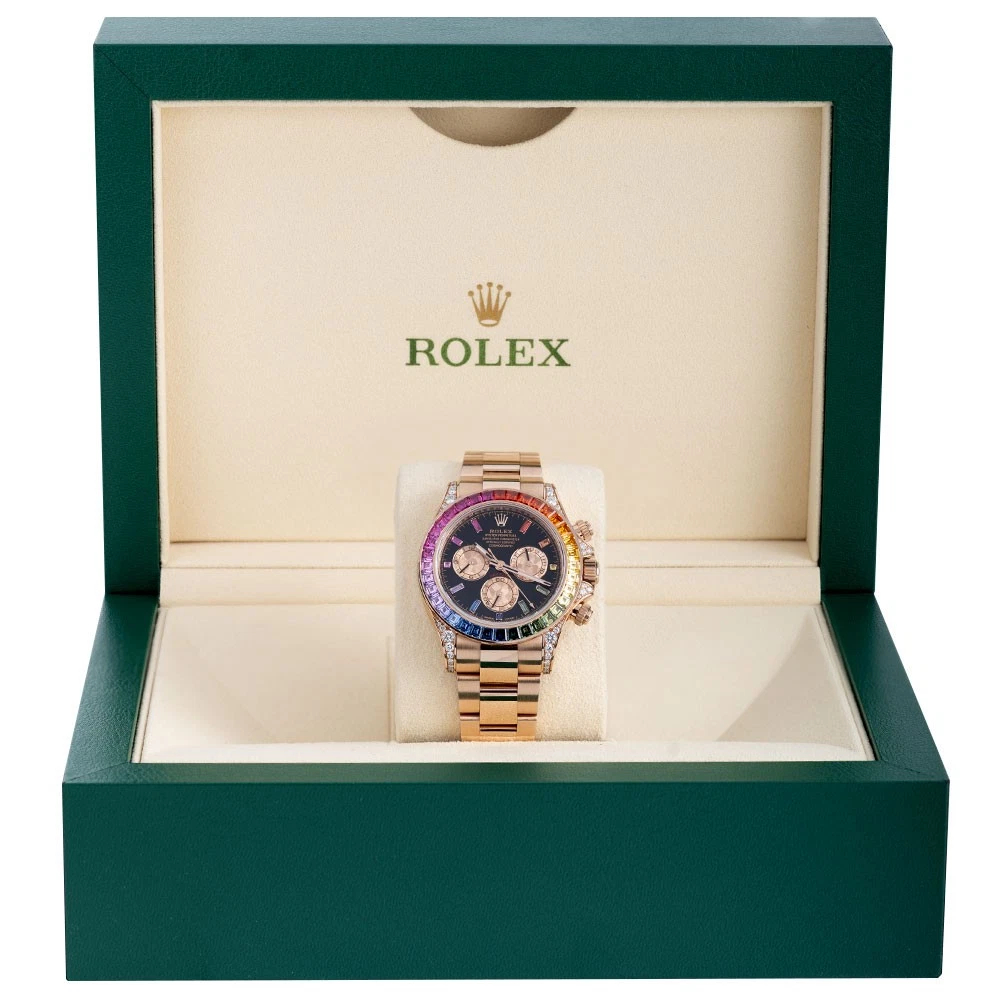 Rolex Daytona Rainbow Ref. 116595 RBOW Super Clone – 40mm Everose Gold Swiss Replica