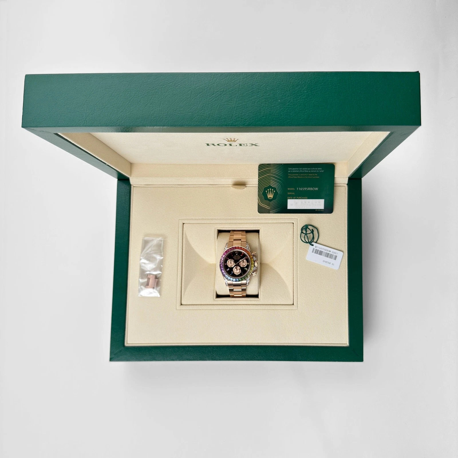 Rolex Daytona Rainbow Ref. 116595 RBOW Super Clone – 40mm Everose Gold Swiss Replica