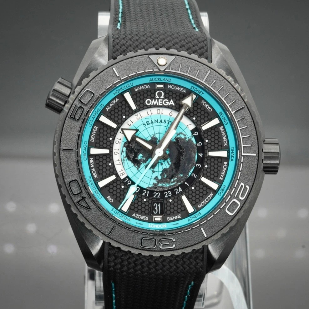 Omega Seamaster Planet Ocean Ref. 215.92.46.22.01.006 Super Clone Watch – Black Dial GMT Ceramic Bezel Replica