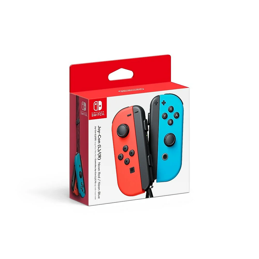 Nintendo Switch Joy-Con Left & Right Controllers, Neon Red/Neon Blue