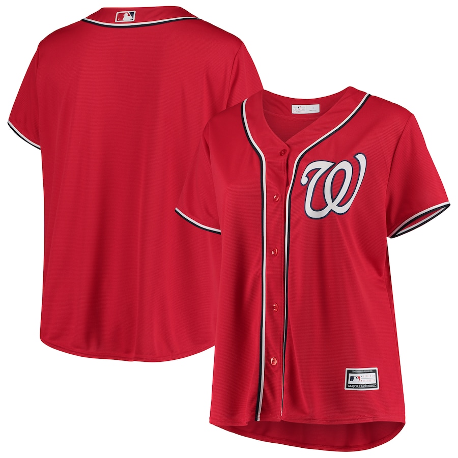 Washington Nationals Red Plus Size Alternate Replica Team Jersey