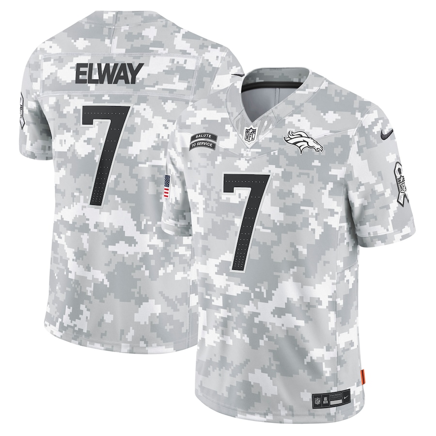 Denver Broncos John Elway Nike Arctic Camo 2024 Salute to Service Retired Player Limited Jersey