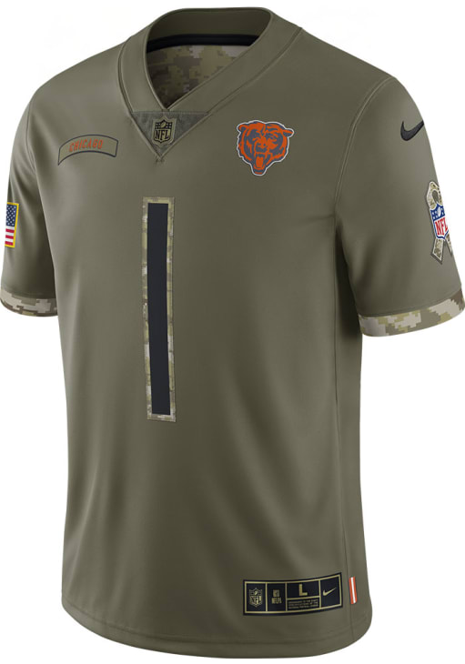 Nike Justin Fields Olive Chicago Bears Salute To Service Limited Jersey