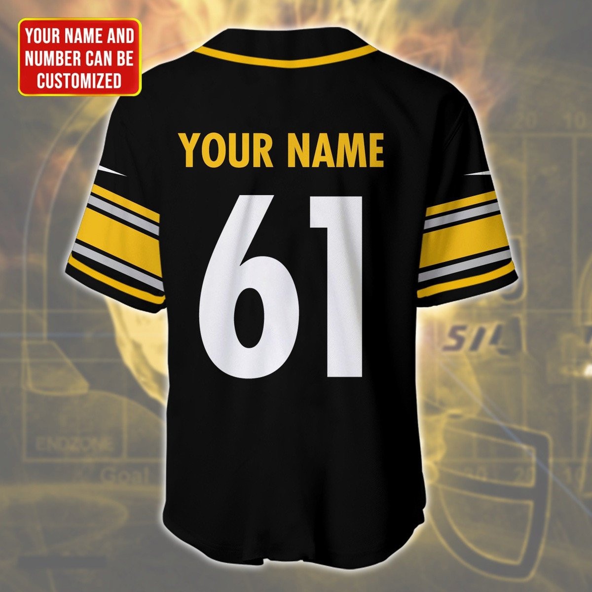 Pittsburgh Steelers – Baseball Jersey Shirt 3D P280303
