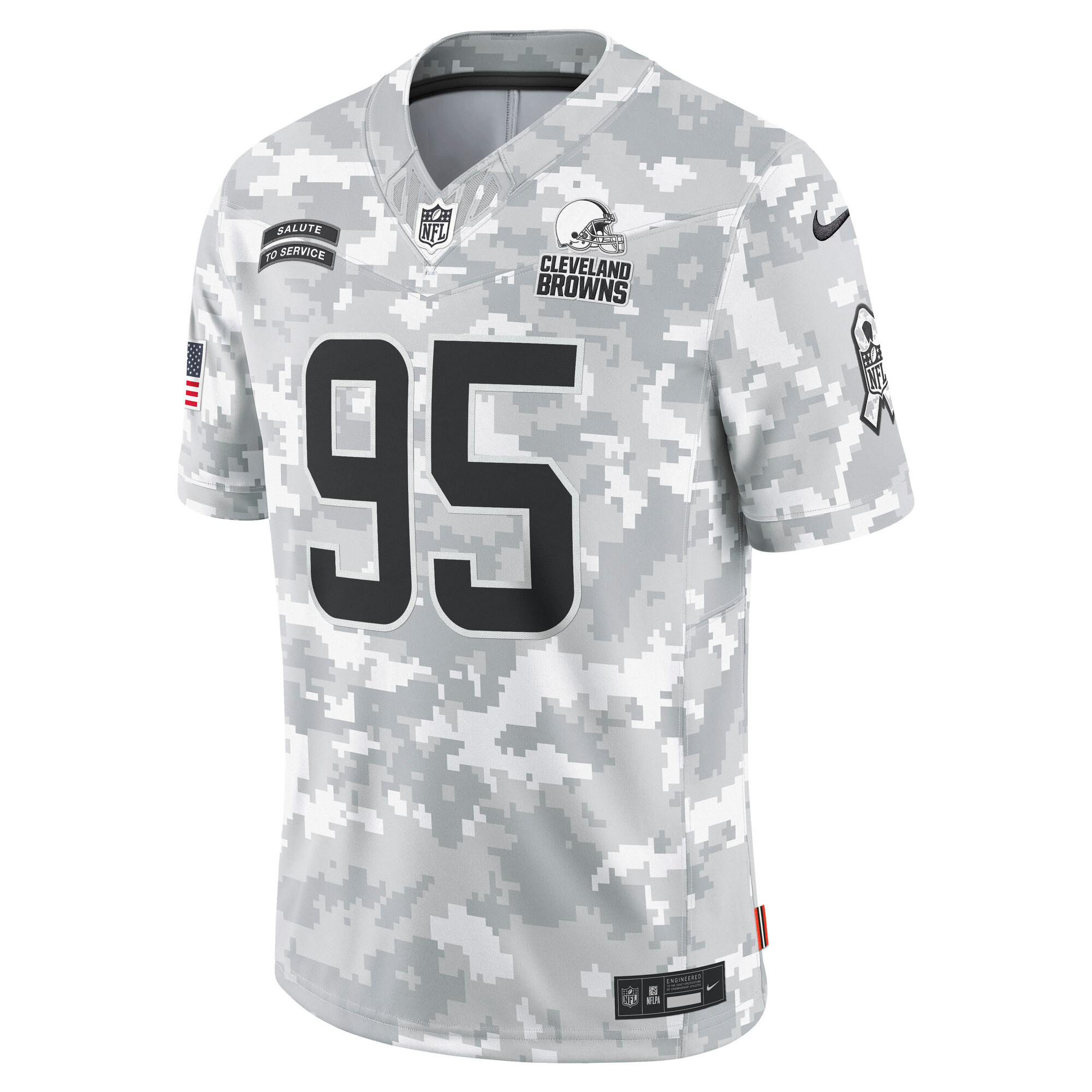 Youth Cleveland Browns Myles Garrett Nike Arctic Camo 2024 Salute to Service Game Jersey