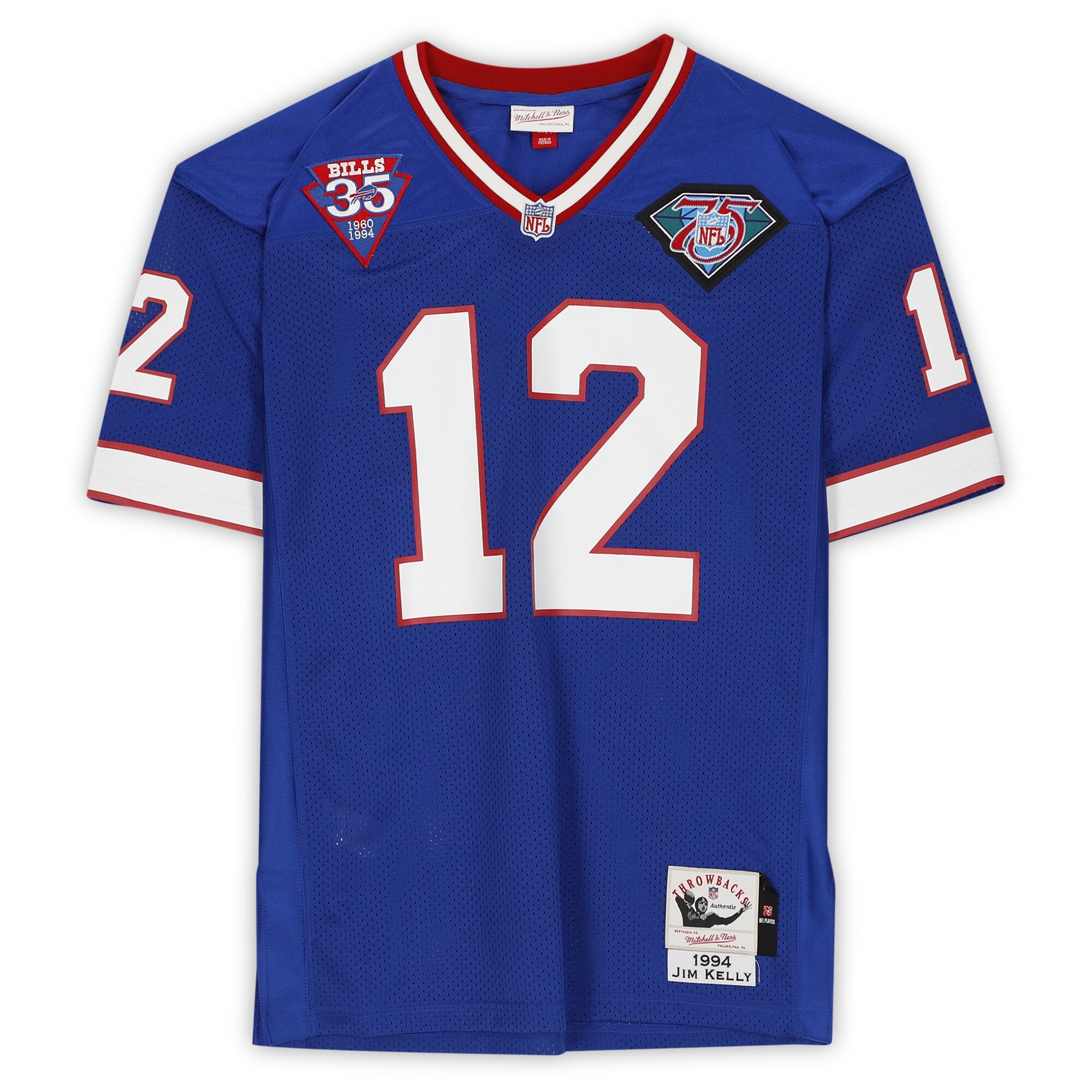 Jim Kelly Buffalo Bills Autographed Blue 1994 Authentic Jersey