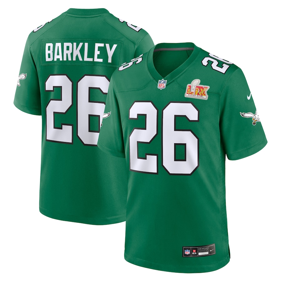 Saquon Barkley Philadelphia Eagles Nike Super Bowl LIX 2nd Alternate Game Jersey – Kelly Green
