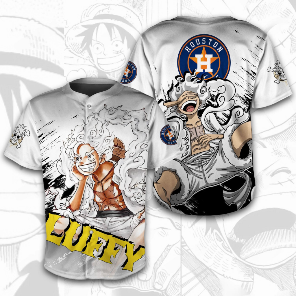 Houston Astros x One Piece Luffy Gear 5 Joy Boy Awakening MLB Baseball Jersey