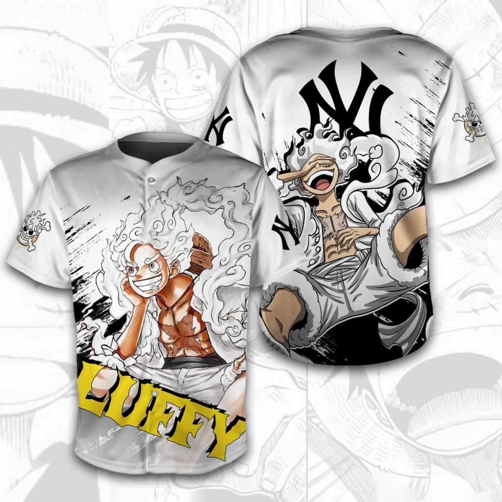 New York Yankees x One Piece Luffy Gear 5 Joy Boy Awakening MLB Baseball Jersey