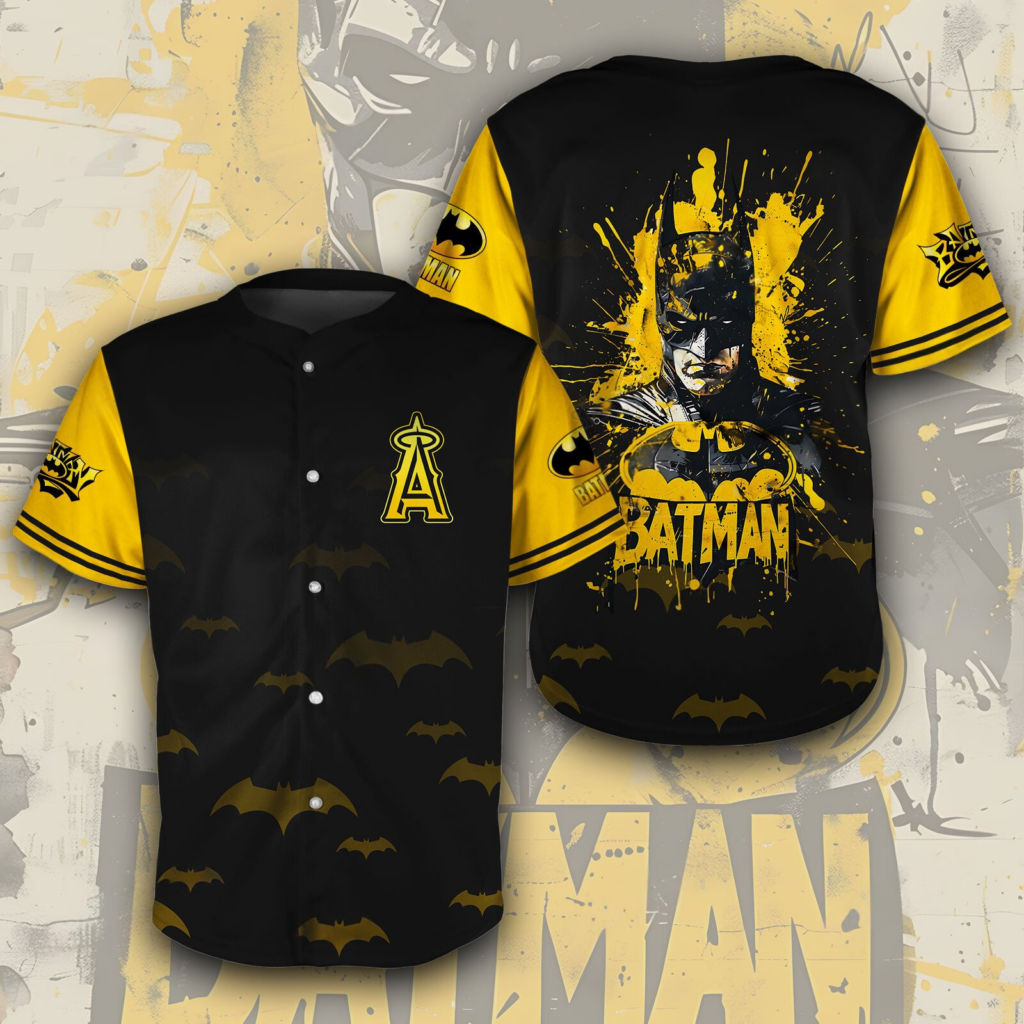 Los Angeles Angels x BatmanThe Power Of The Dark Knight Baseball Jersey