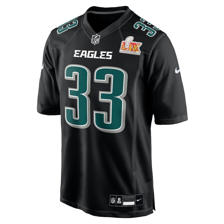 Cooper DeJean Philadelphia Eagles Nike Super Bowl LIX Fashion Game Player Jersey – Carbon Black