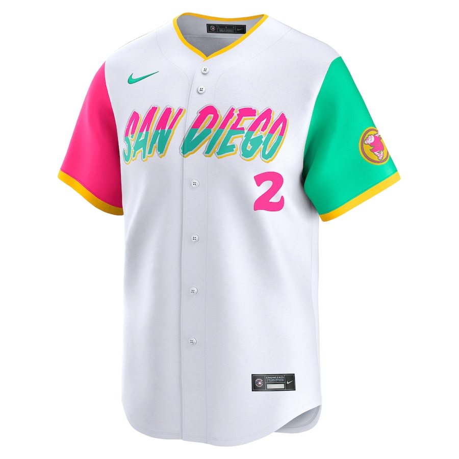 Men’s San Diego Padres Xander Bogaerts Nike White City Connect Limited Player Jersey