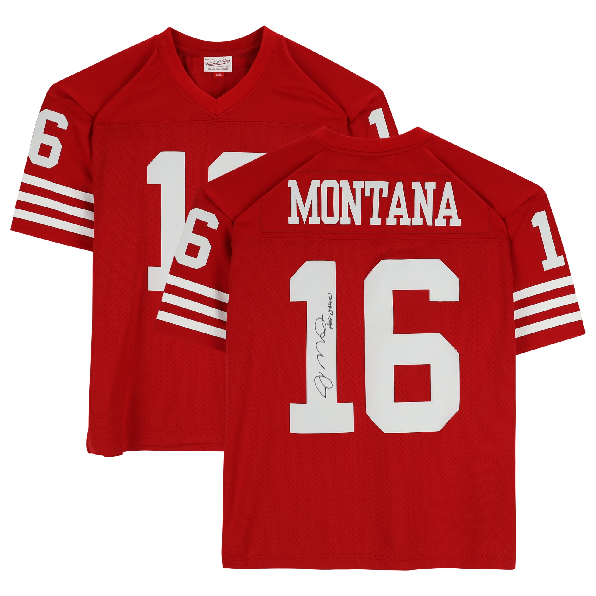 Joe Montana San Francisco 49ers Autographed 1990 Throwback Scarlett Replica Jersey